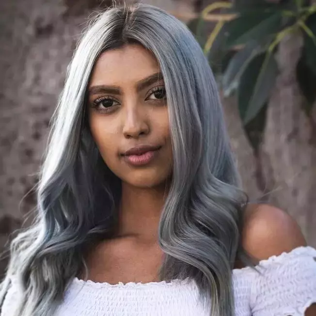 This Stormy Gray Hair Color