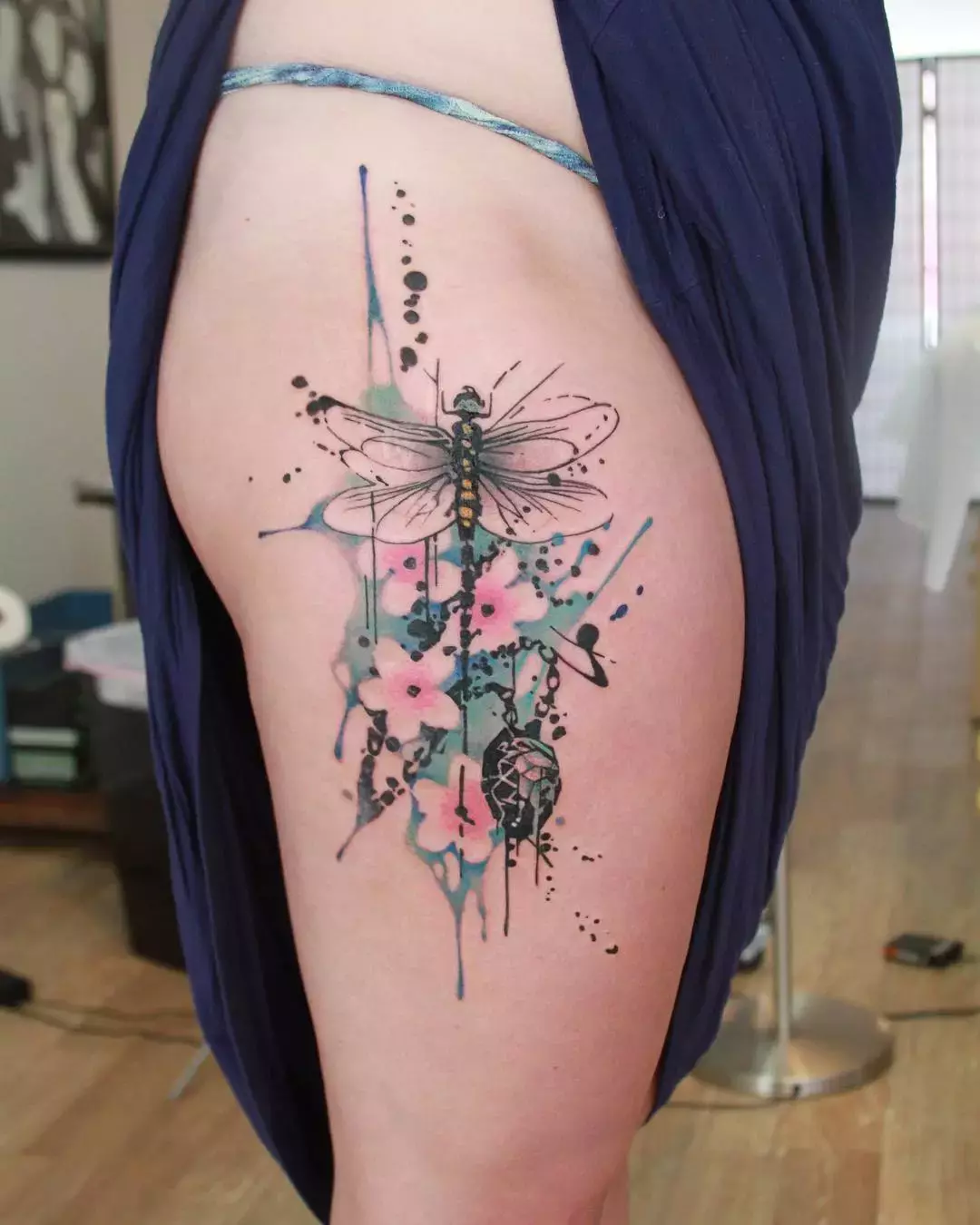 Watercolor Dragonfly Tattoo