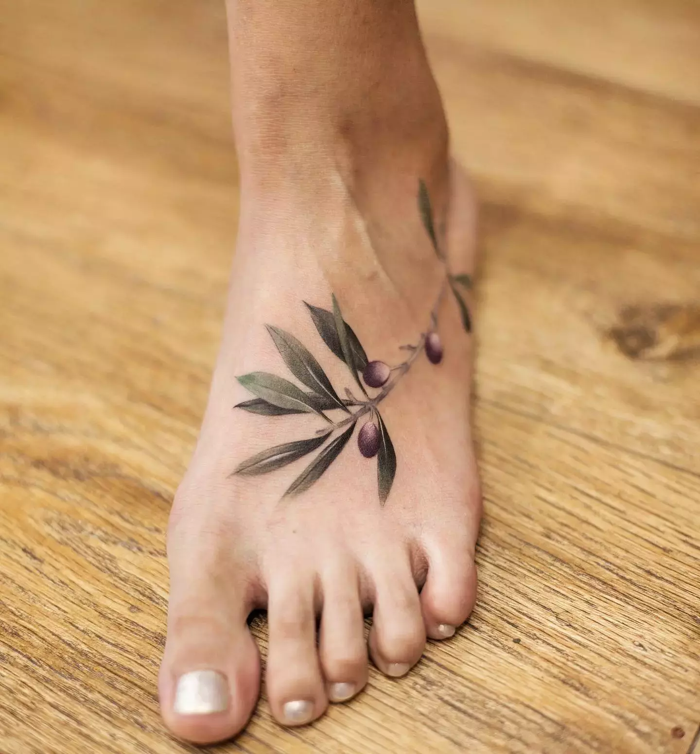 Watercolor Foot Tattoo