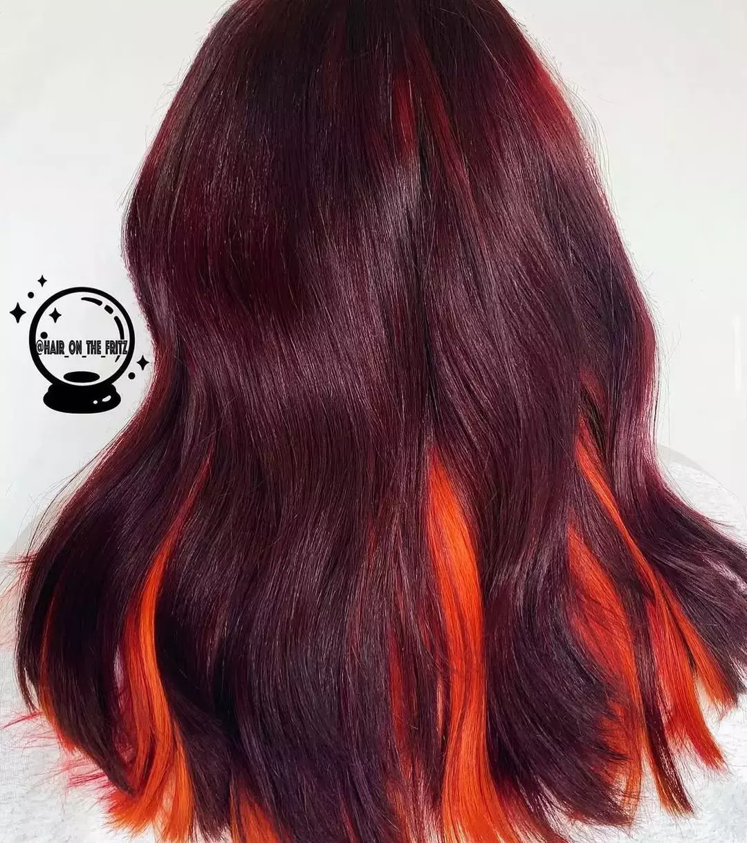 Black Cherry With Neon Orange Peekaboo