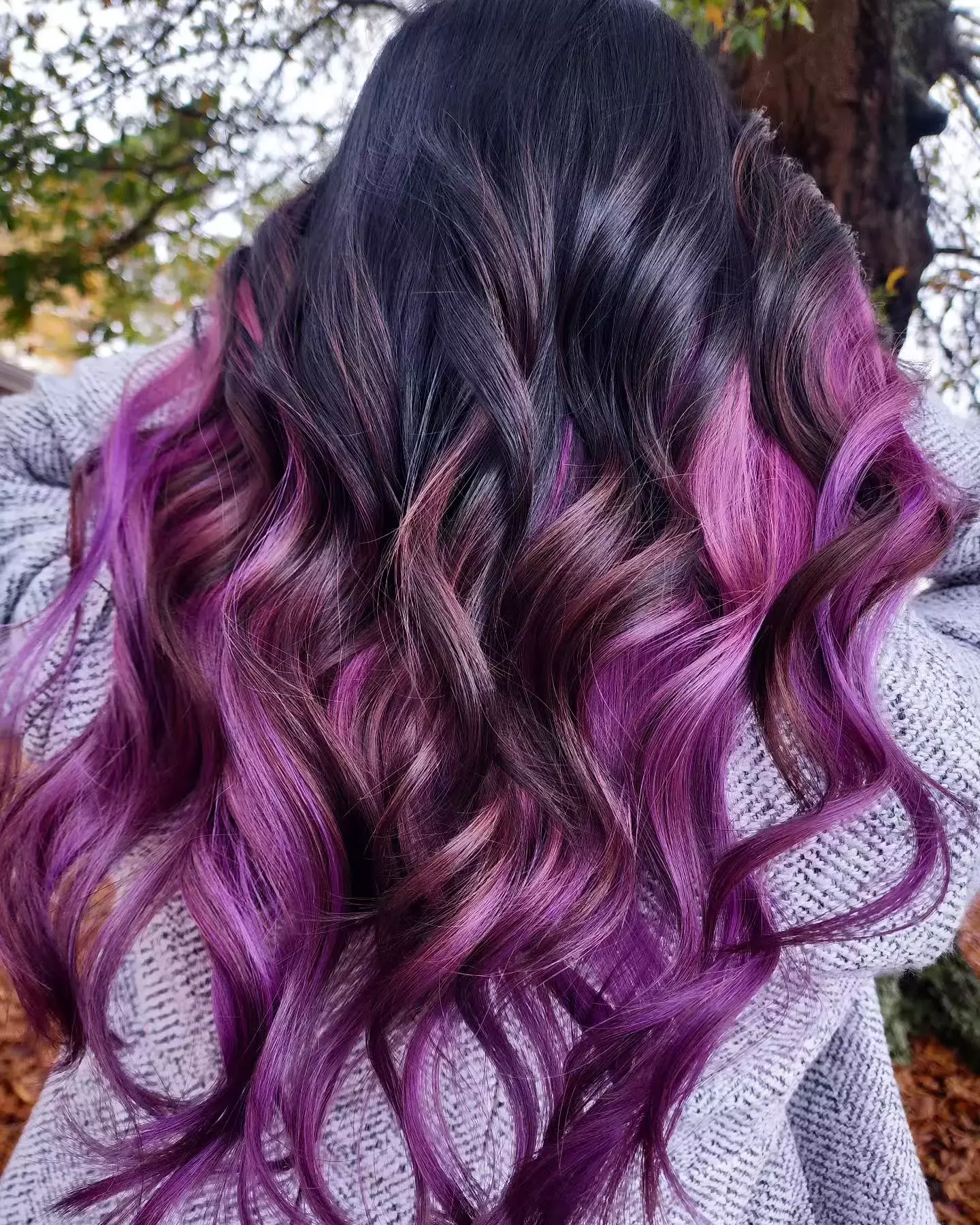 Black And Purple Balayage