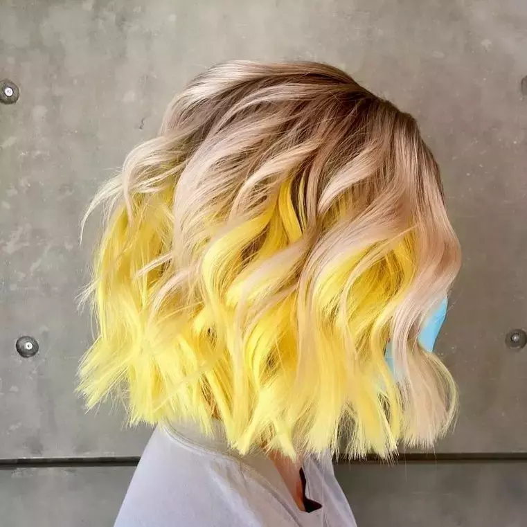 Blonde To Yellow Ombre Waves