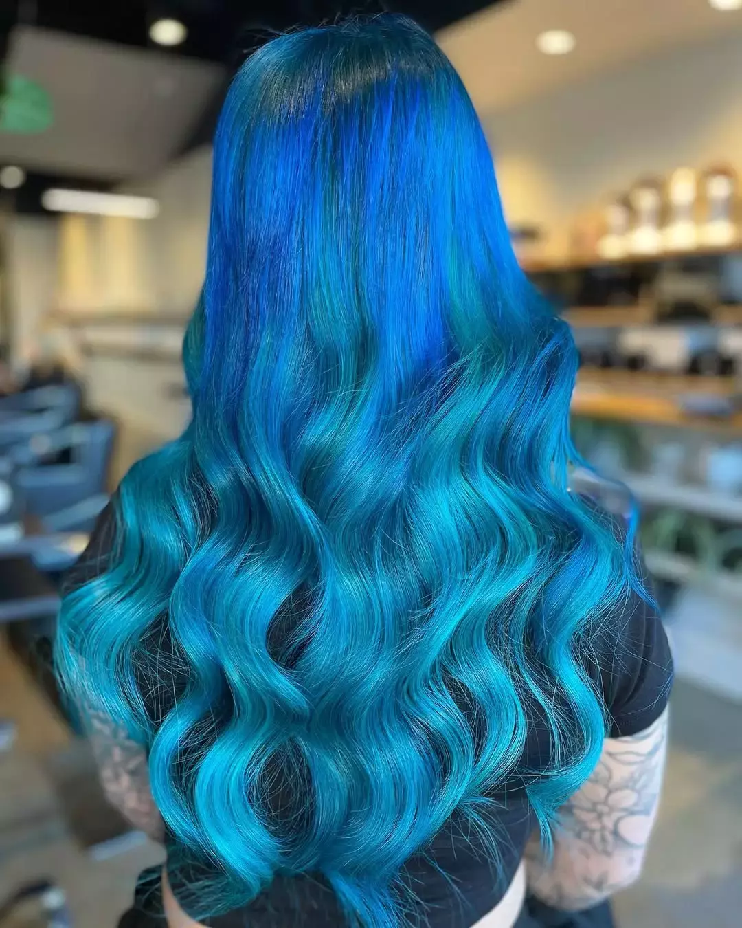 Bright Blue Ombre Hair