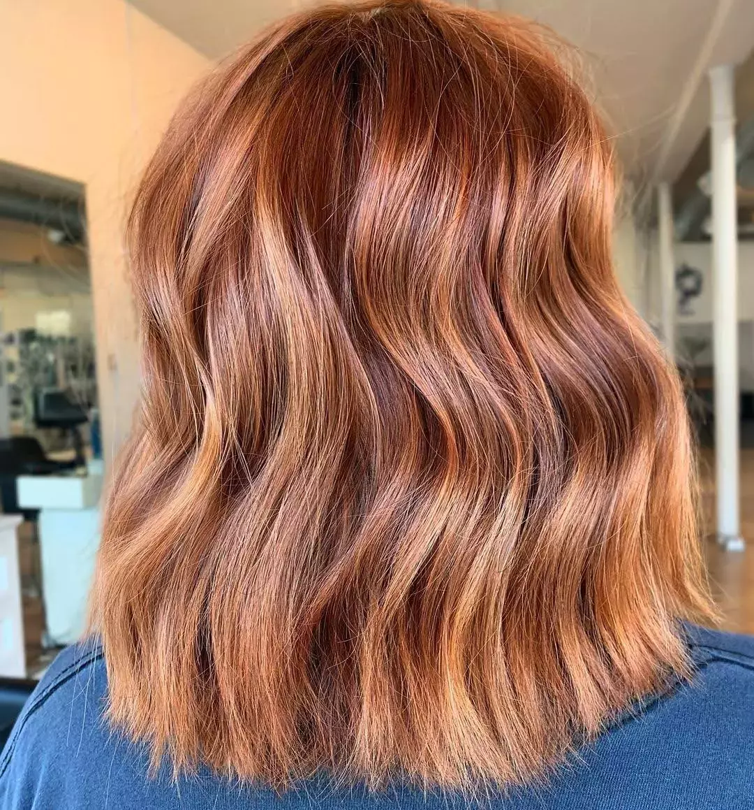 Burnt Sienna With Golden Blonde Highlights