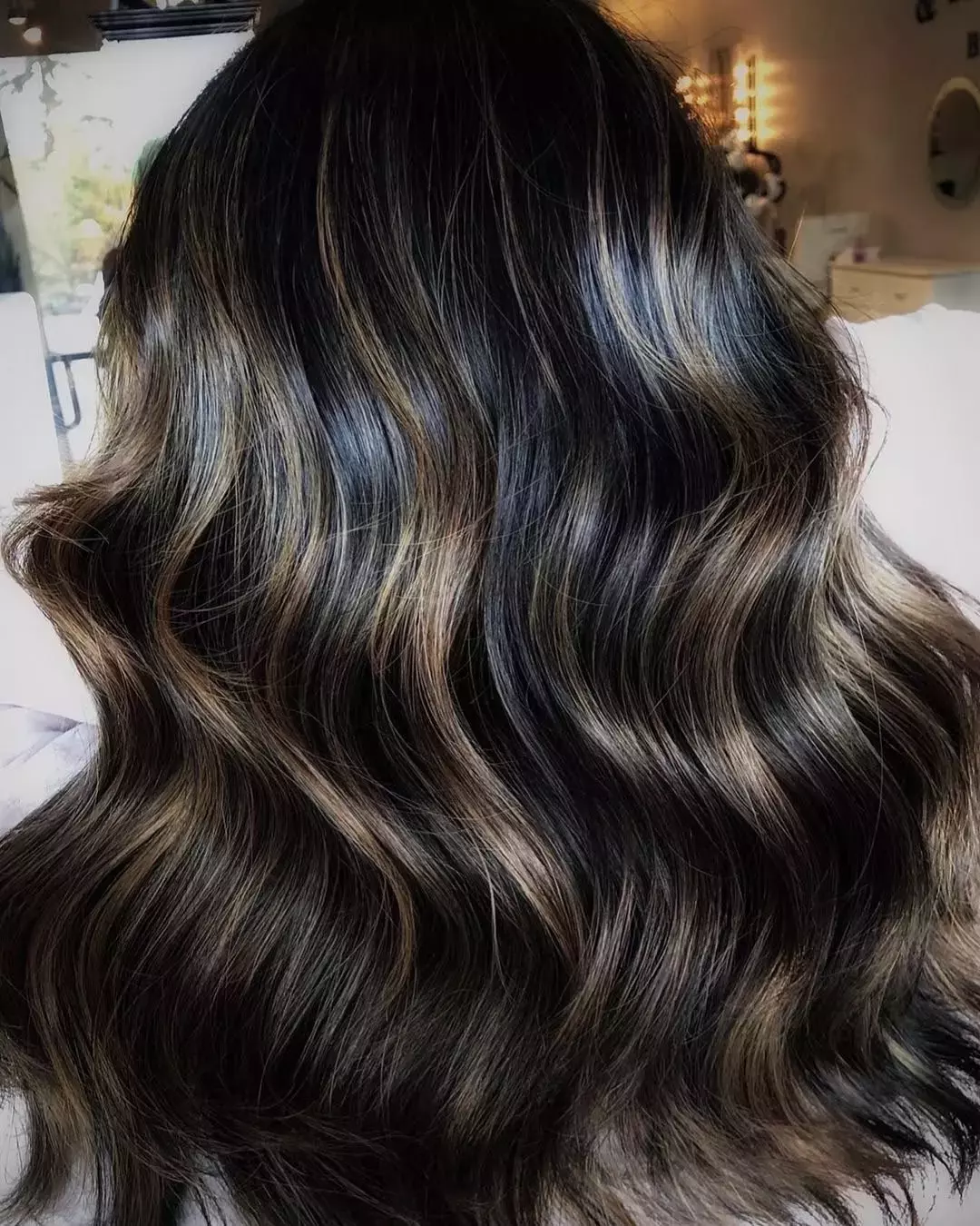 Espresso Hair Color With Caramel Highlights