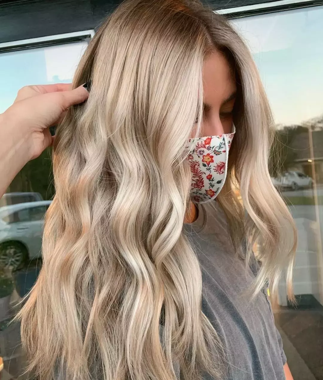 Golden Blonde With Root Smudge