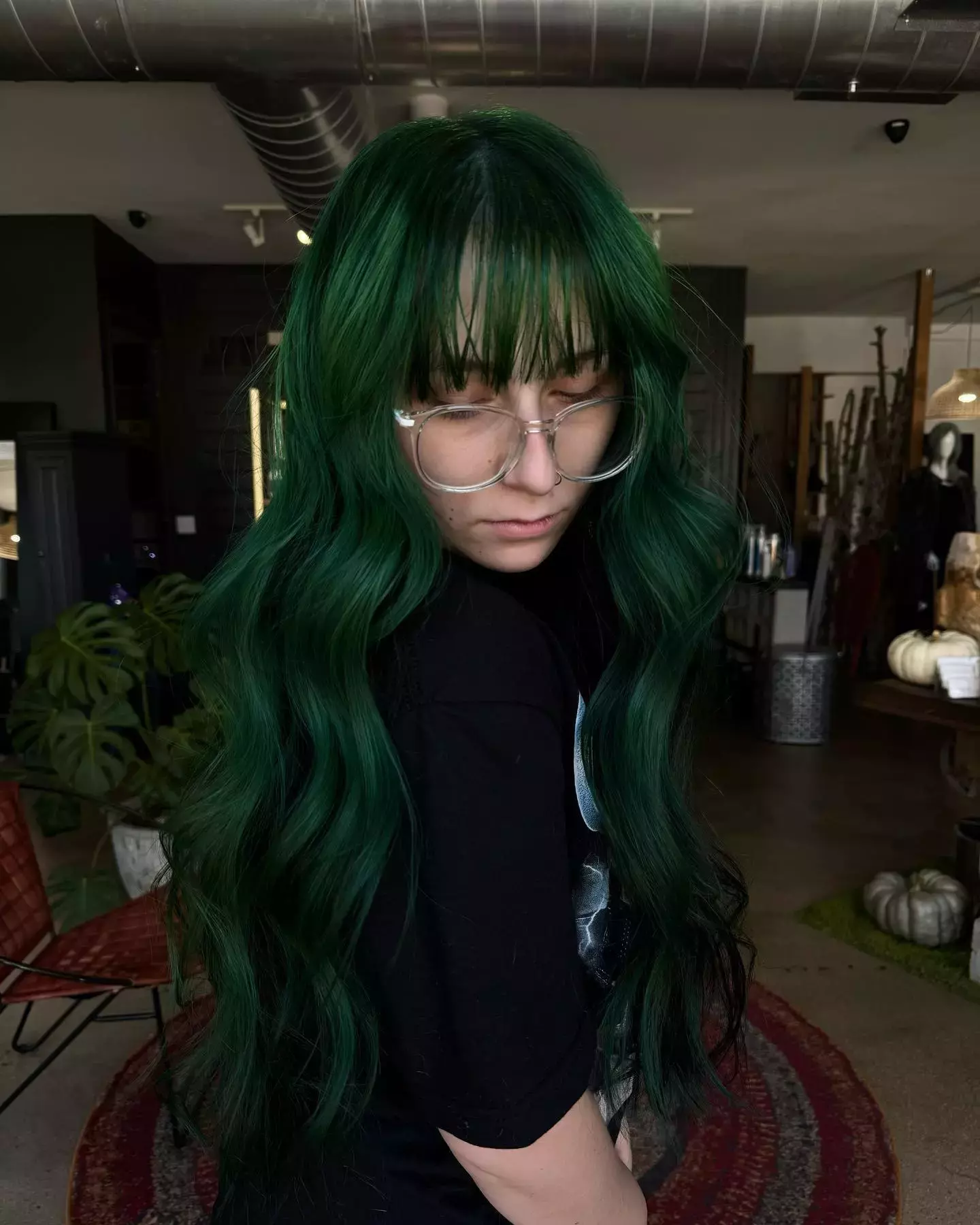 Green Goddess With Bangs