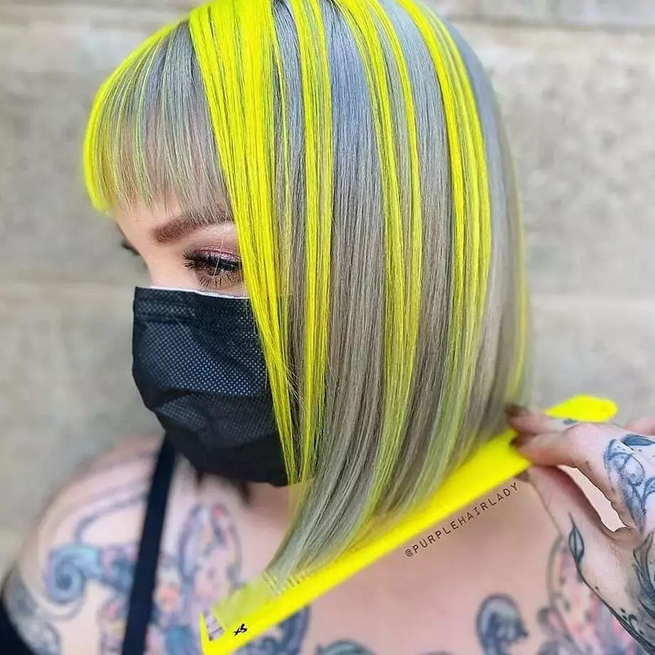 Highlighter Yellow With Gray Bob