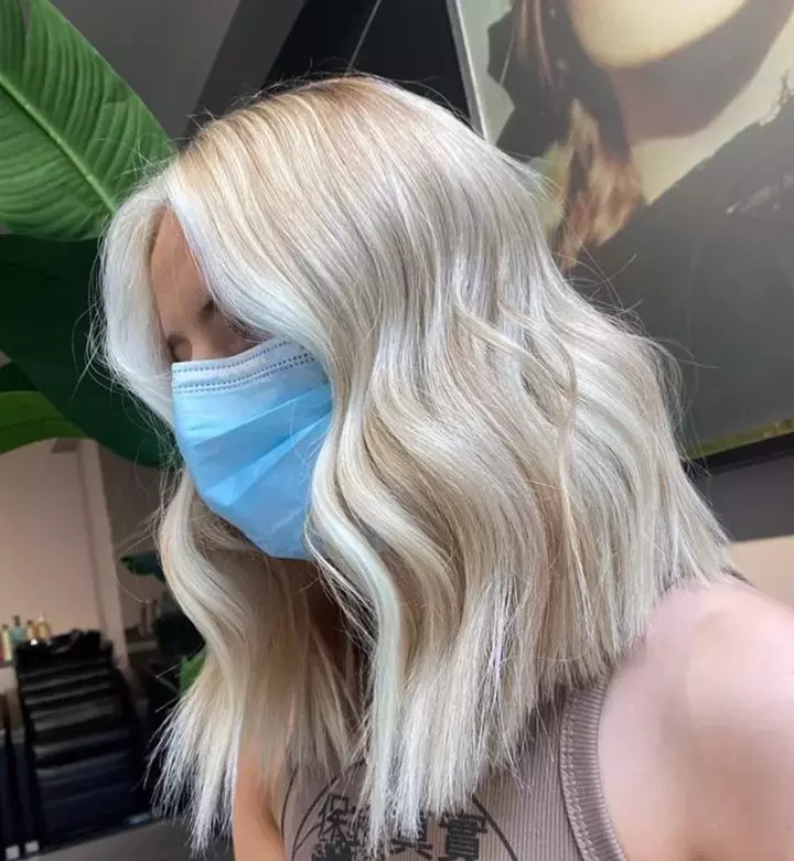 Honey Blonde With White Highlights