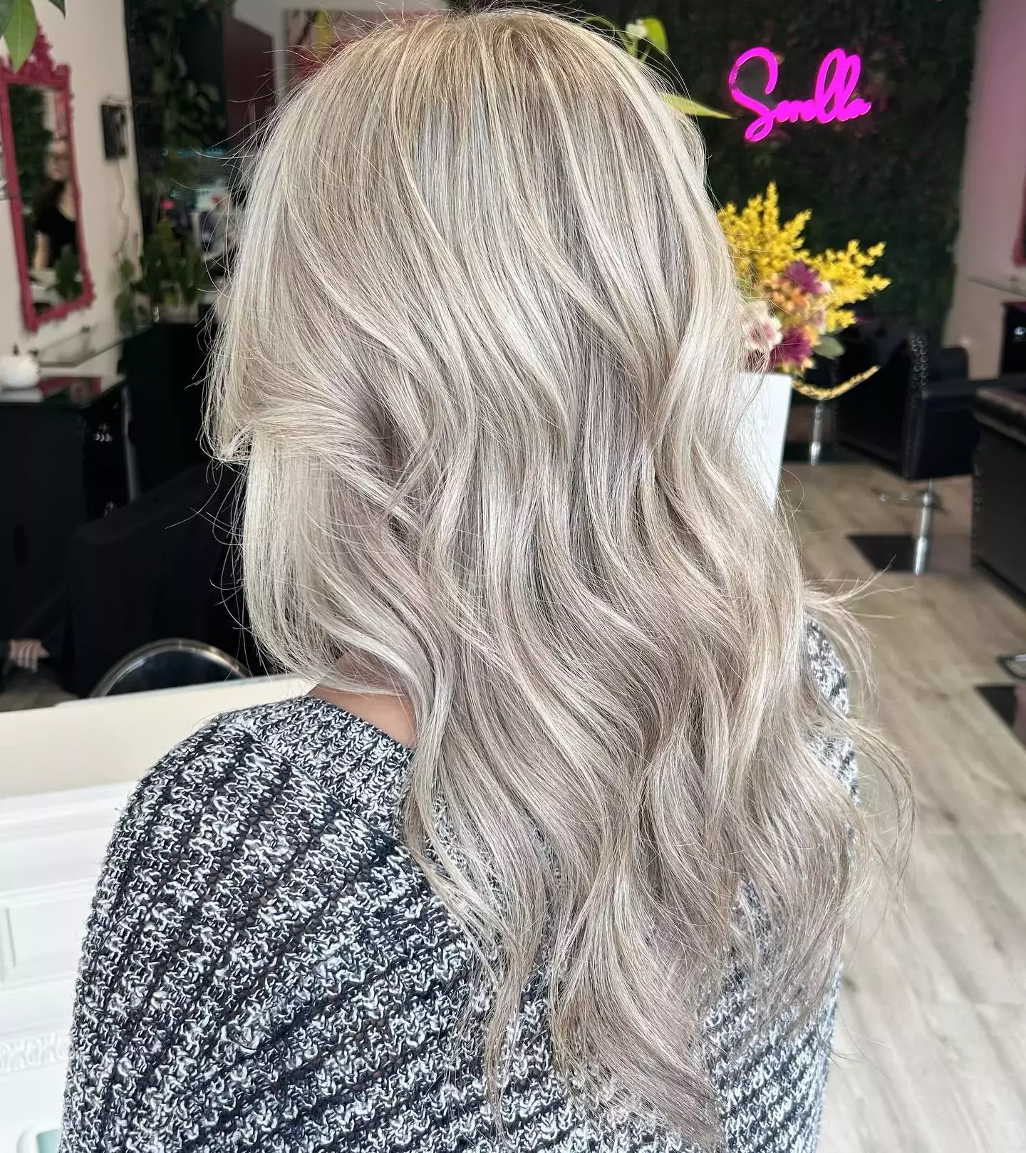 Icy Platinum Blonde Highlights