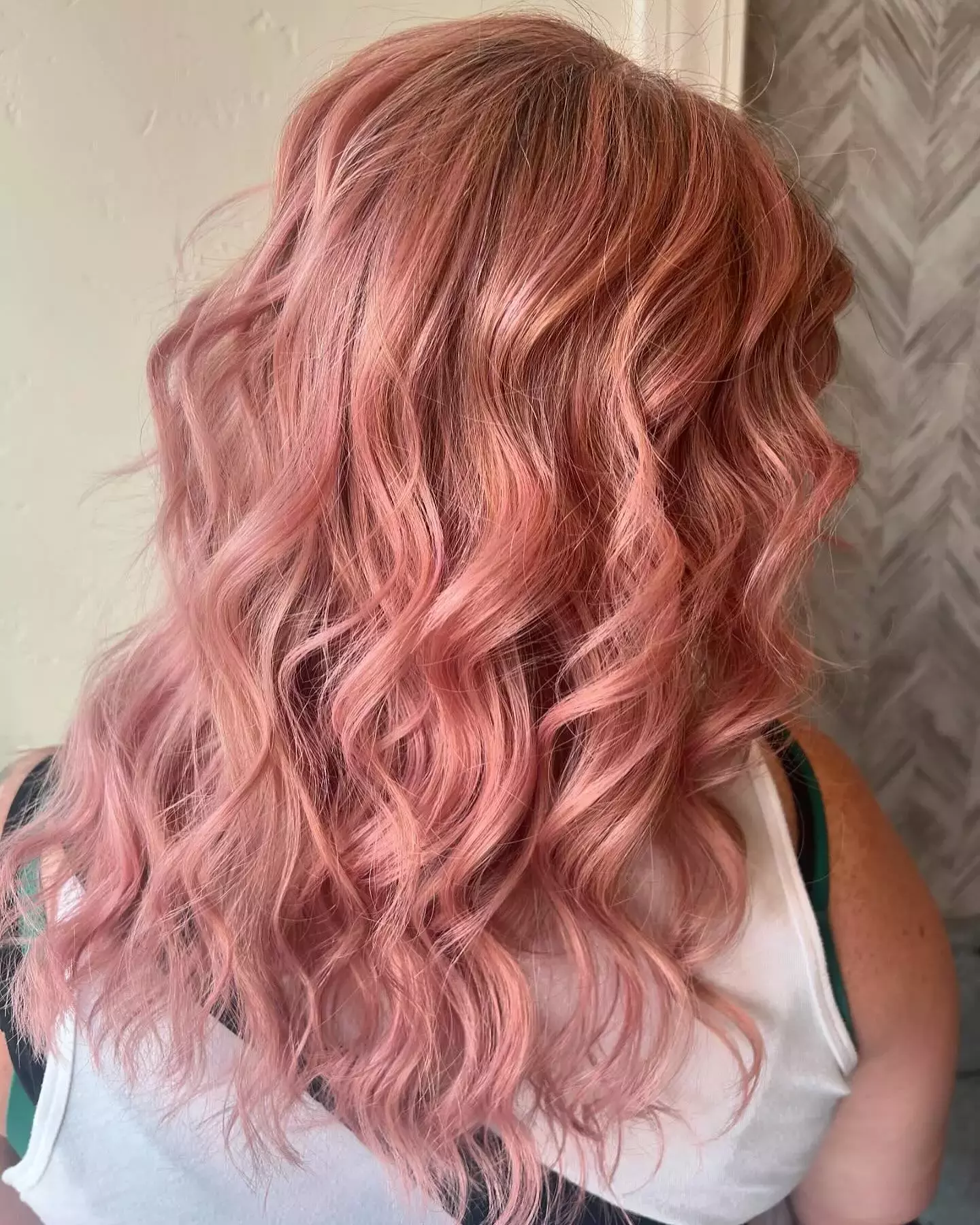 Rosy Waves In Soft Pink