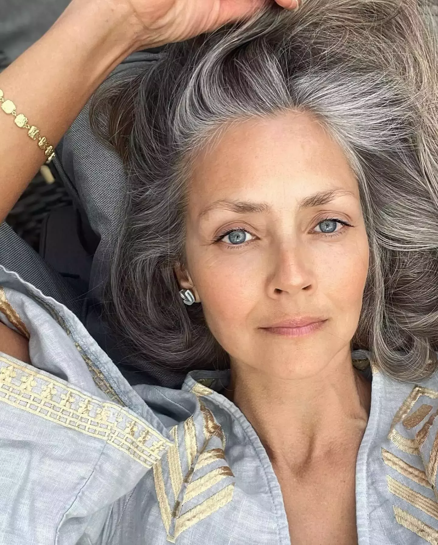 Silver Hair With Golden Details