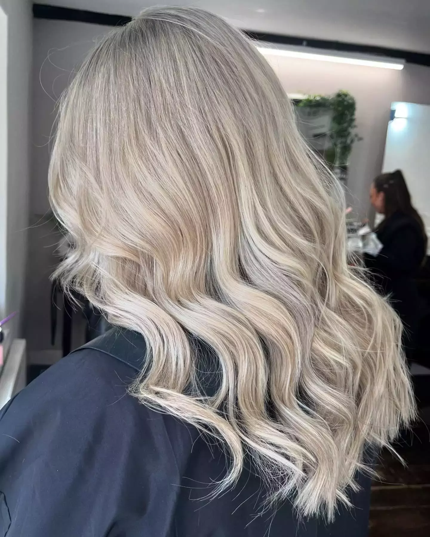 Soft Waves With Pearly Ash Blonde