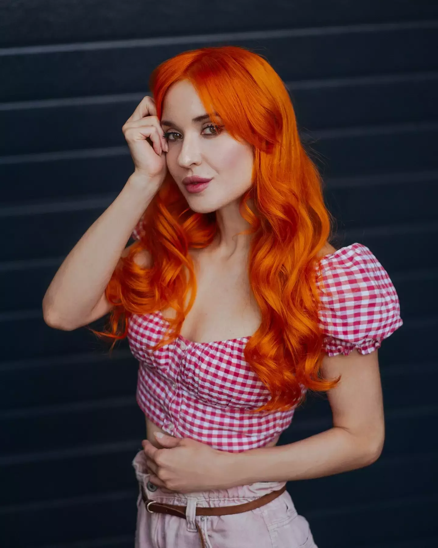 Vibrant Orange Glam Curls