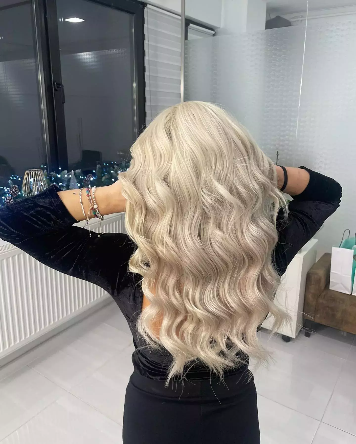 Voluminous Pearl Blonde Waves