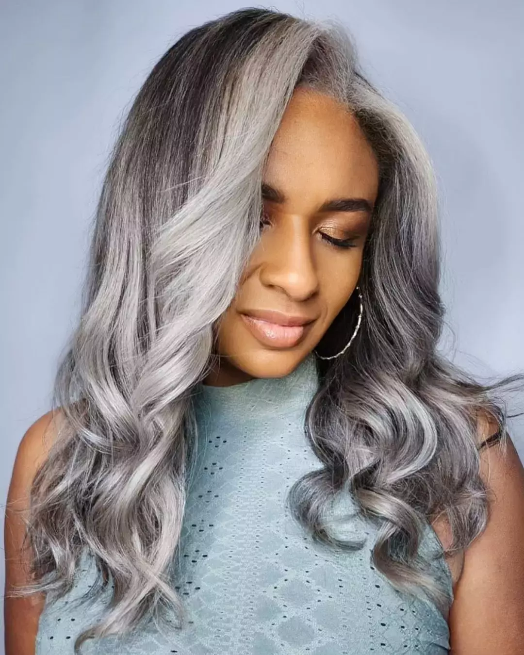 Black And Silver Balayage