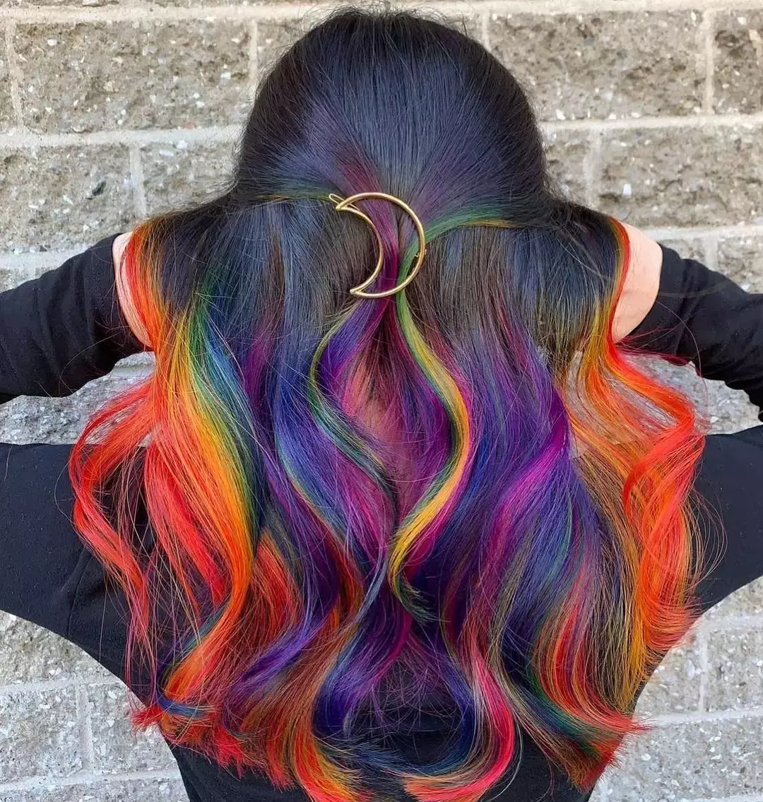 Black To Rainbow Balayage