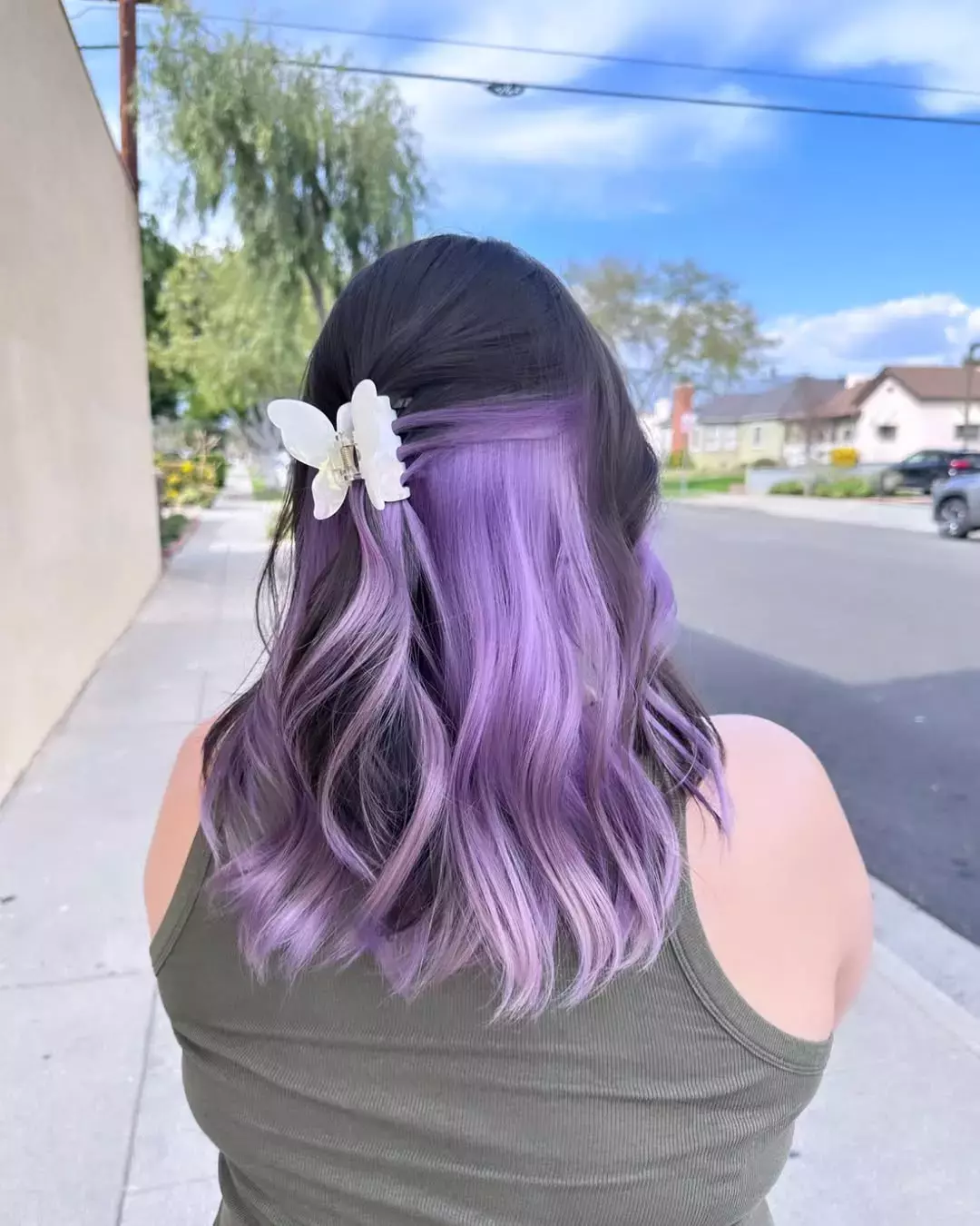 Lavender With Brunette Hair