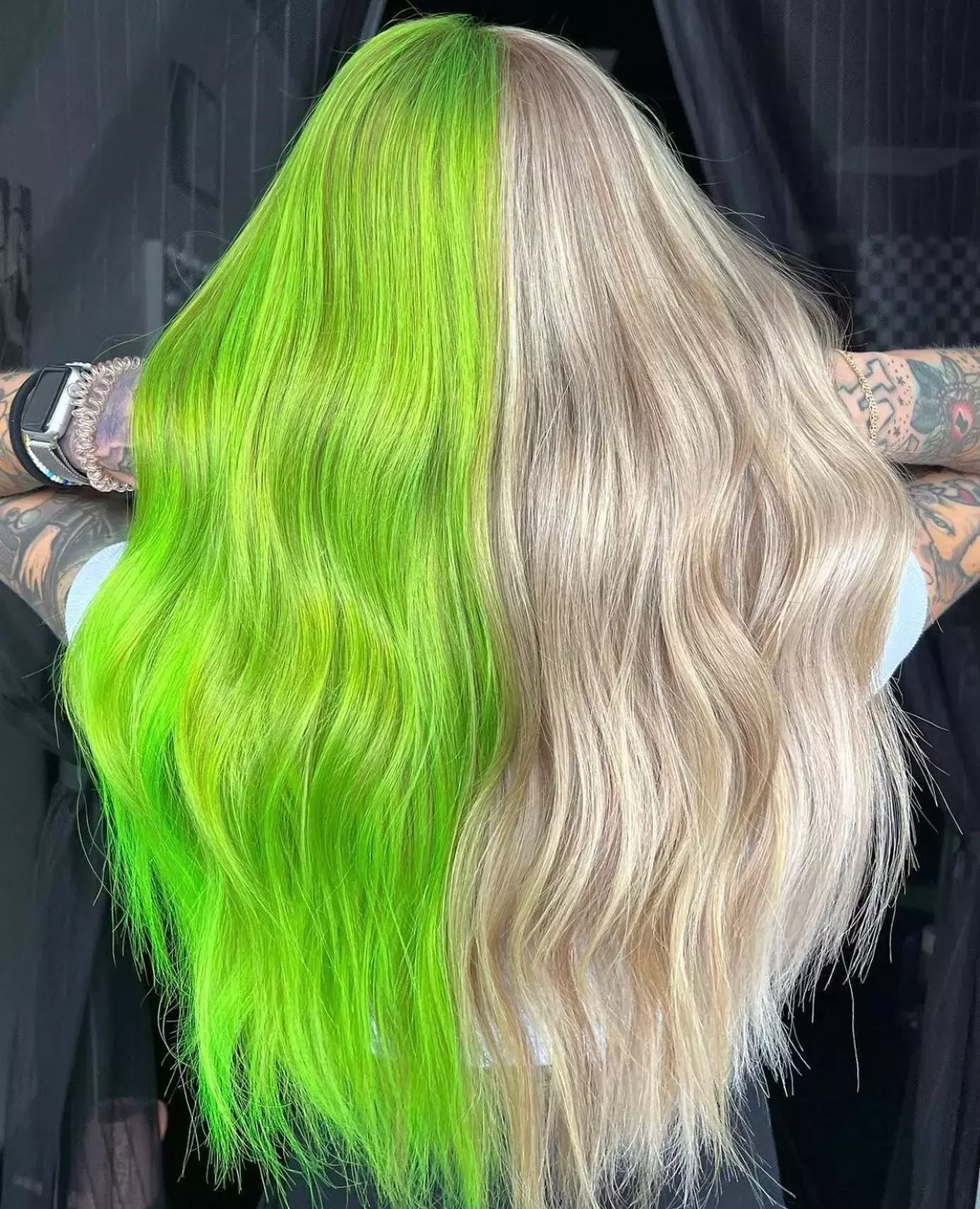 Neon Lime And Platinum Elegance