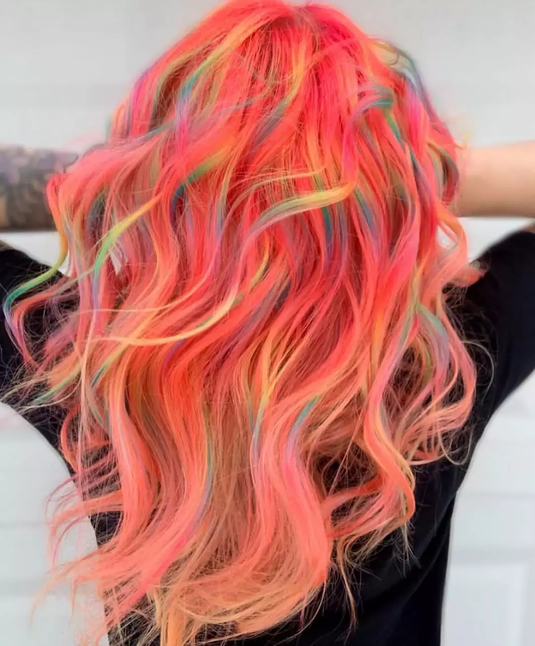 Peach With Rainbow Highlights