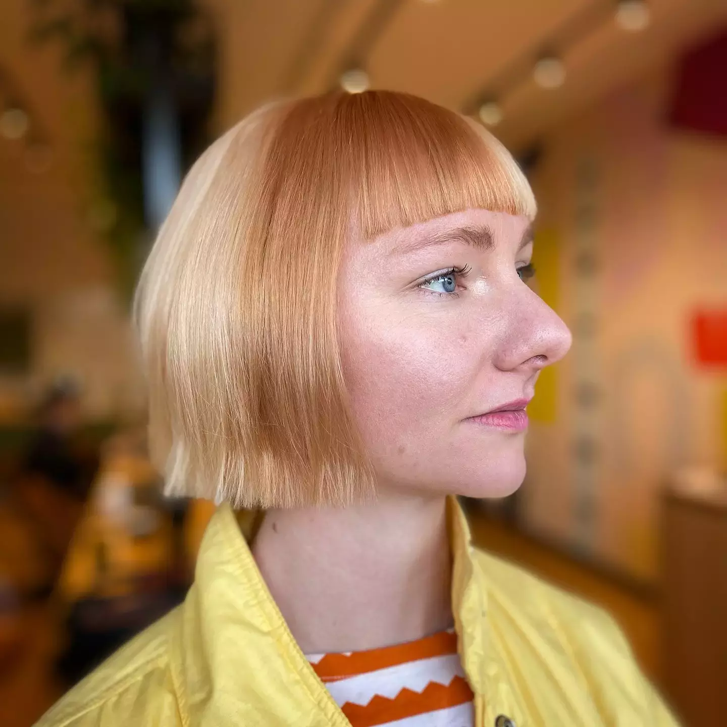 Peachy Bob With Micro Bangs