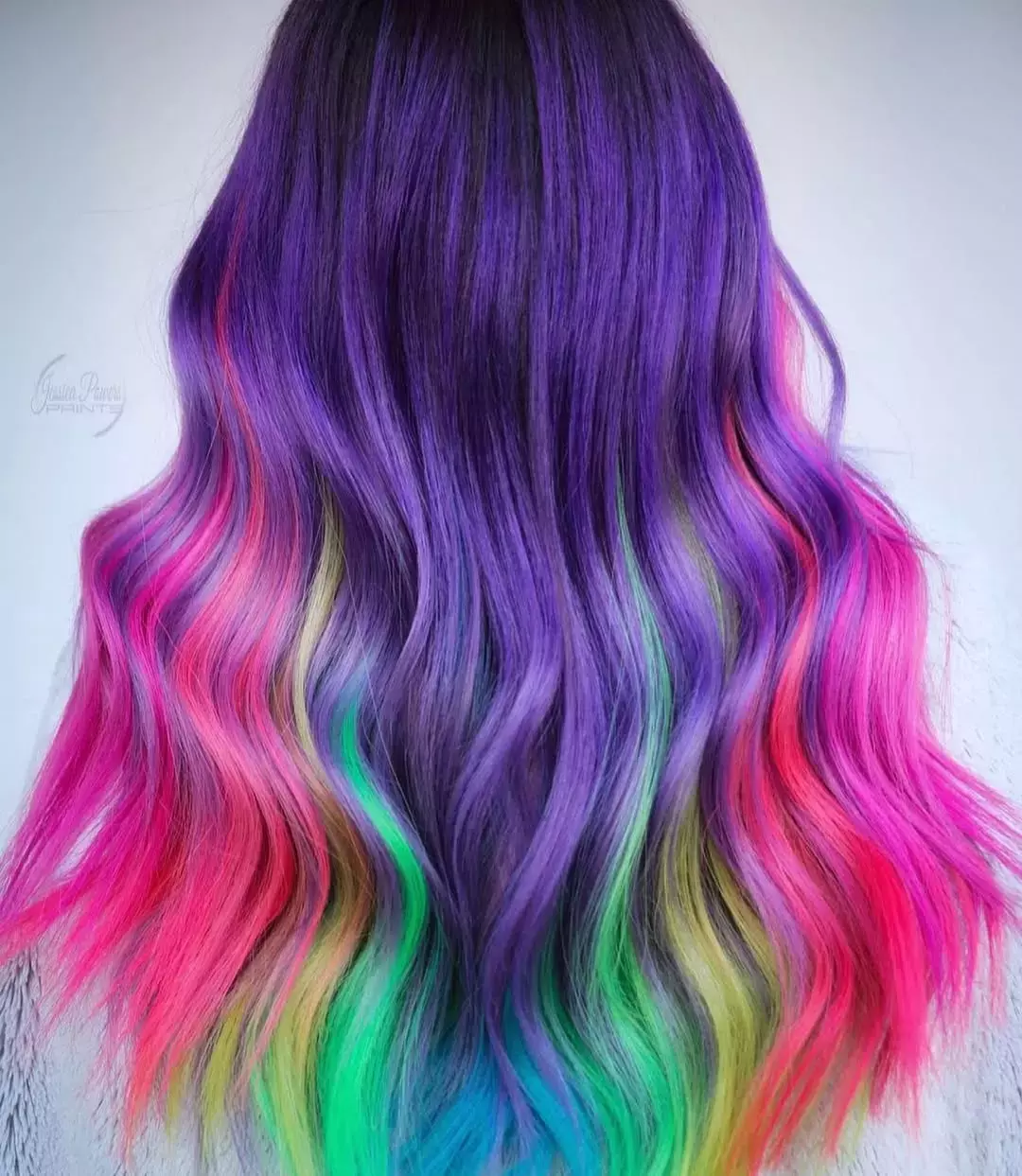 Violet To Rainbow Ombre